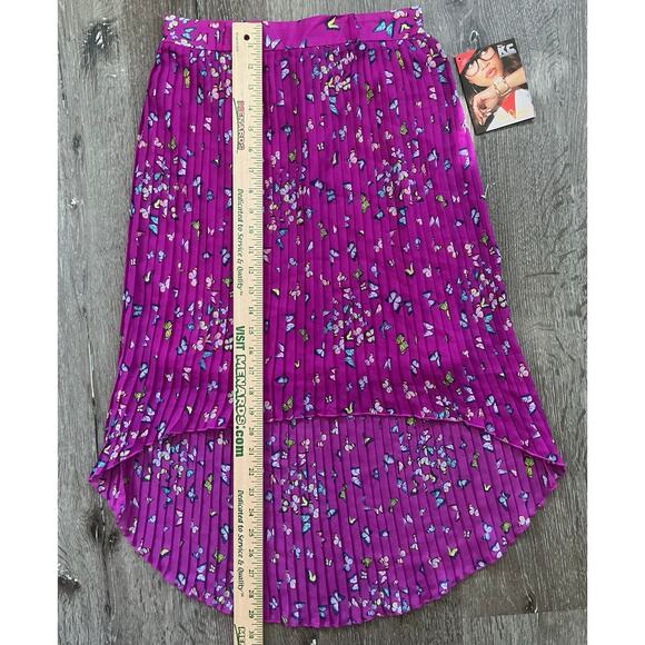 NWT D-Signed Disney KC Undercover Hi-Lo Pleated Butterfly Skirt Purple L (14/16) - Picture 6 of 8